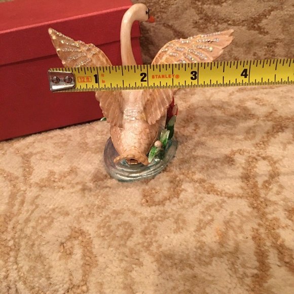 Great Gift!! Beautiful Mini Swan Bird Trinket Box Crystal Decor Easter - Picture 7 of 12